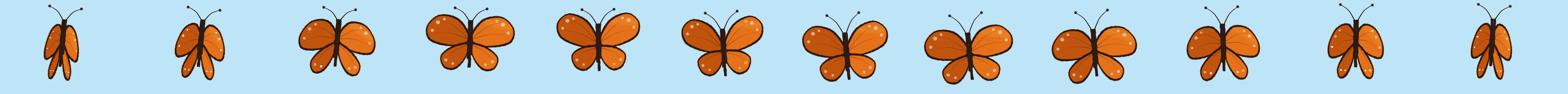 Butterfly flapping its wings — 12 frames, looping